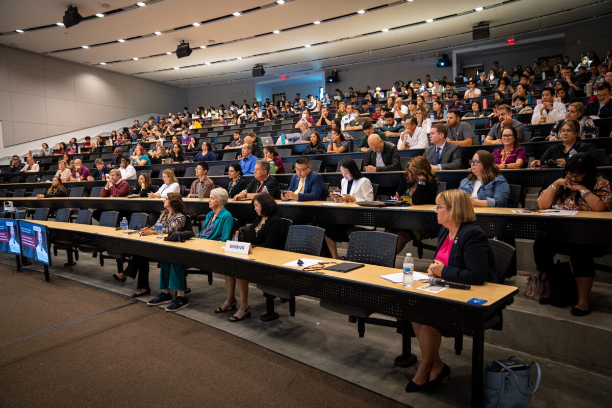 People in lecture auditorium