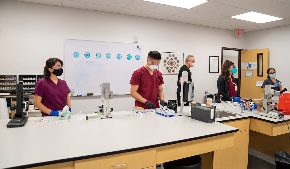 Lab, Masks. Student Vaccination Training