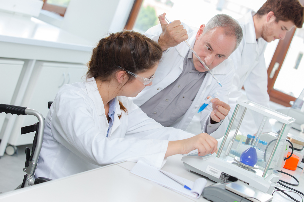 A group of scientists working in a laboratory.