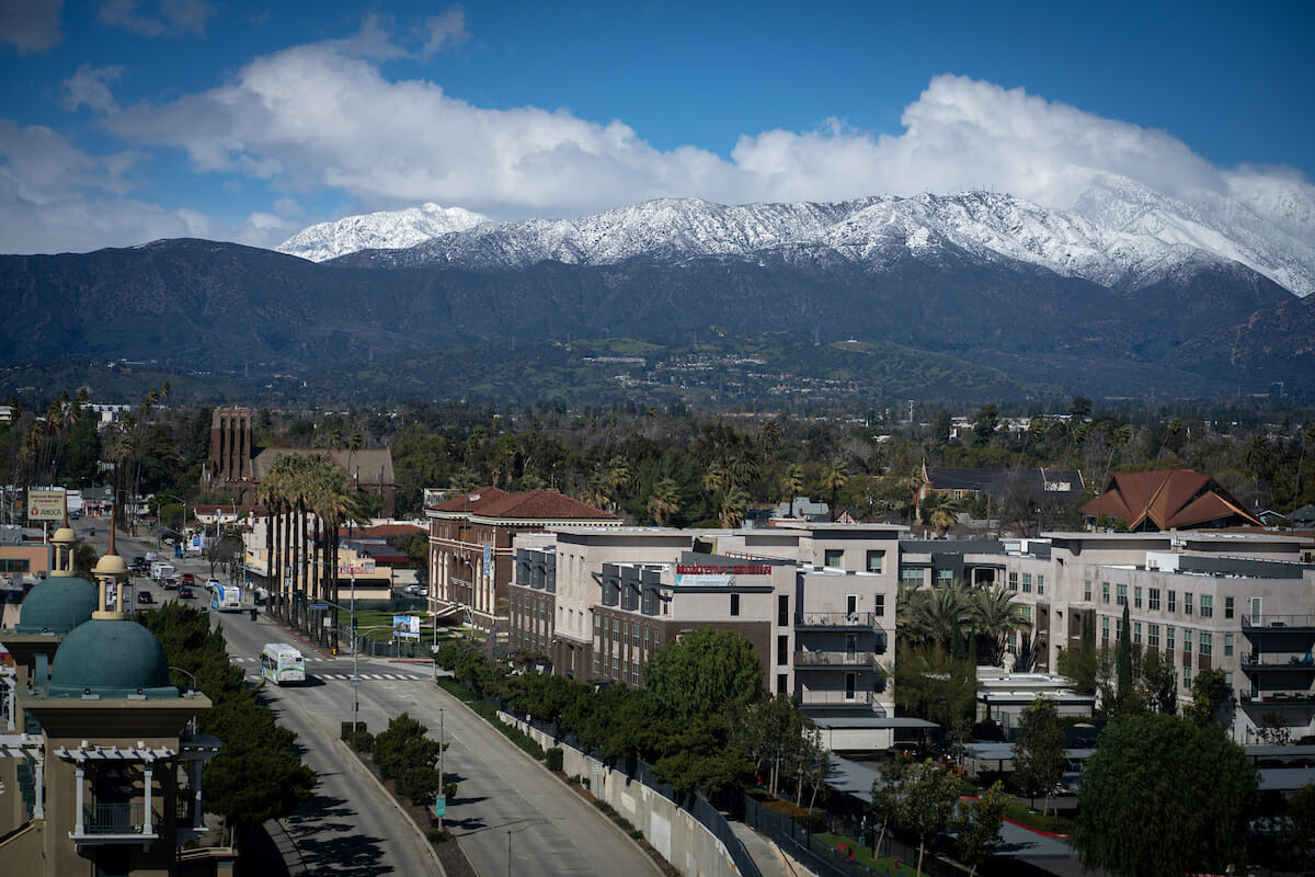 city, mountains, view.