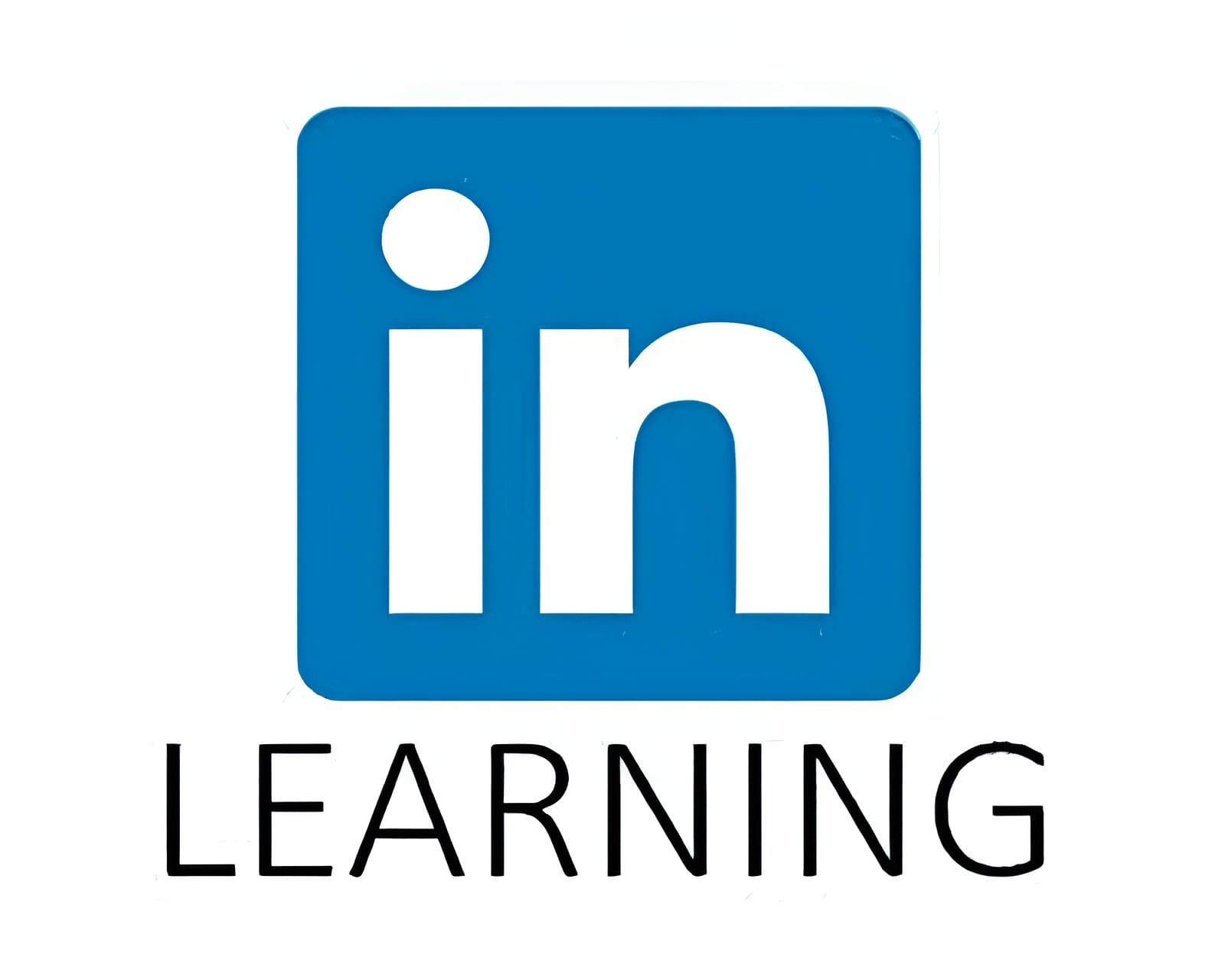 Blue LinkedIn logo with the word "Learning" in capital letters below it, indicating LinkedIn Learning.