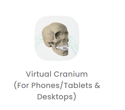 A screenshot displaying icons of five new apps: Virtual Cranium, EyeSwipe, EOM Sim, PLATform, and Empathy Chatbot, along with their respective device compatibility information.