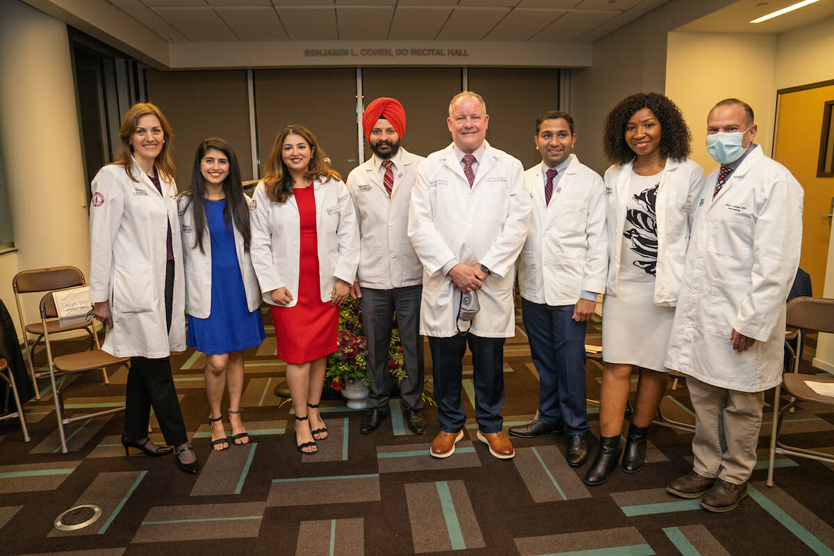 The College of Dental Medicine International Dentist Program held a White Coat Ceremony for the classes of 2023 and 2024 Wednesday, March 2, 2022. The ceremony was held in the Health Education Center Recital Hall.