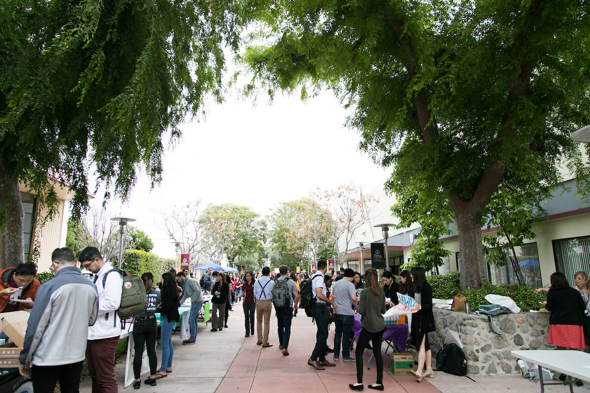 Students on esplanade on Club Day