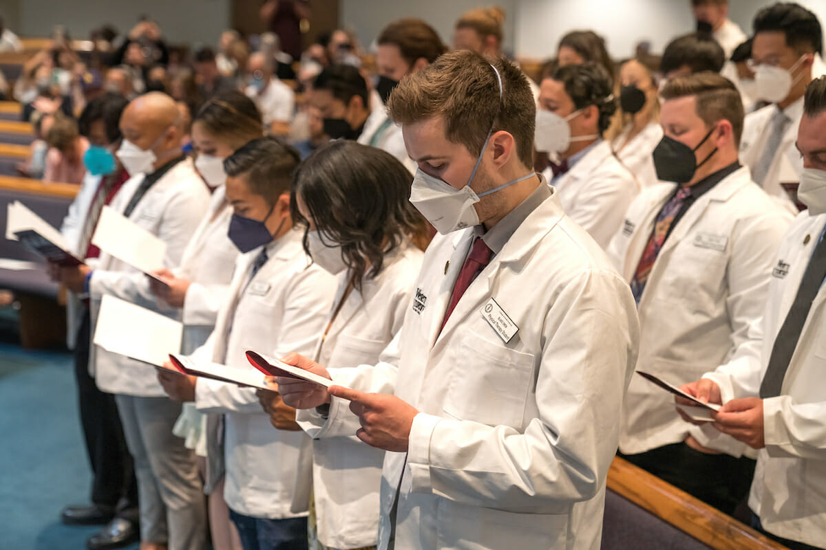 WesternU College of Health Sciences-Northwest held a White Coat Ceremony for incoming physical therapy students from Class of 2025 at Lebanon First