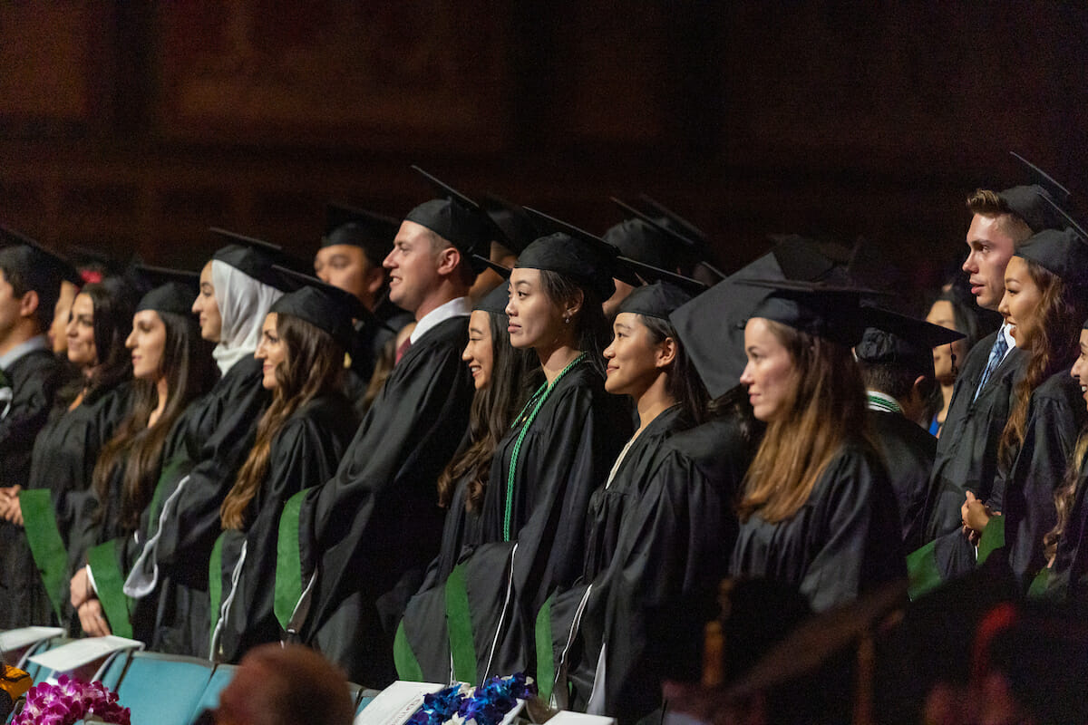 College of Health Sciences grads during Commencement ceremony