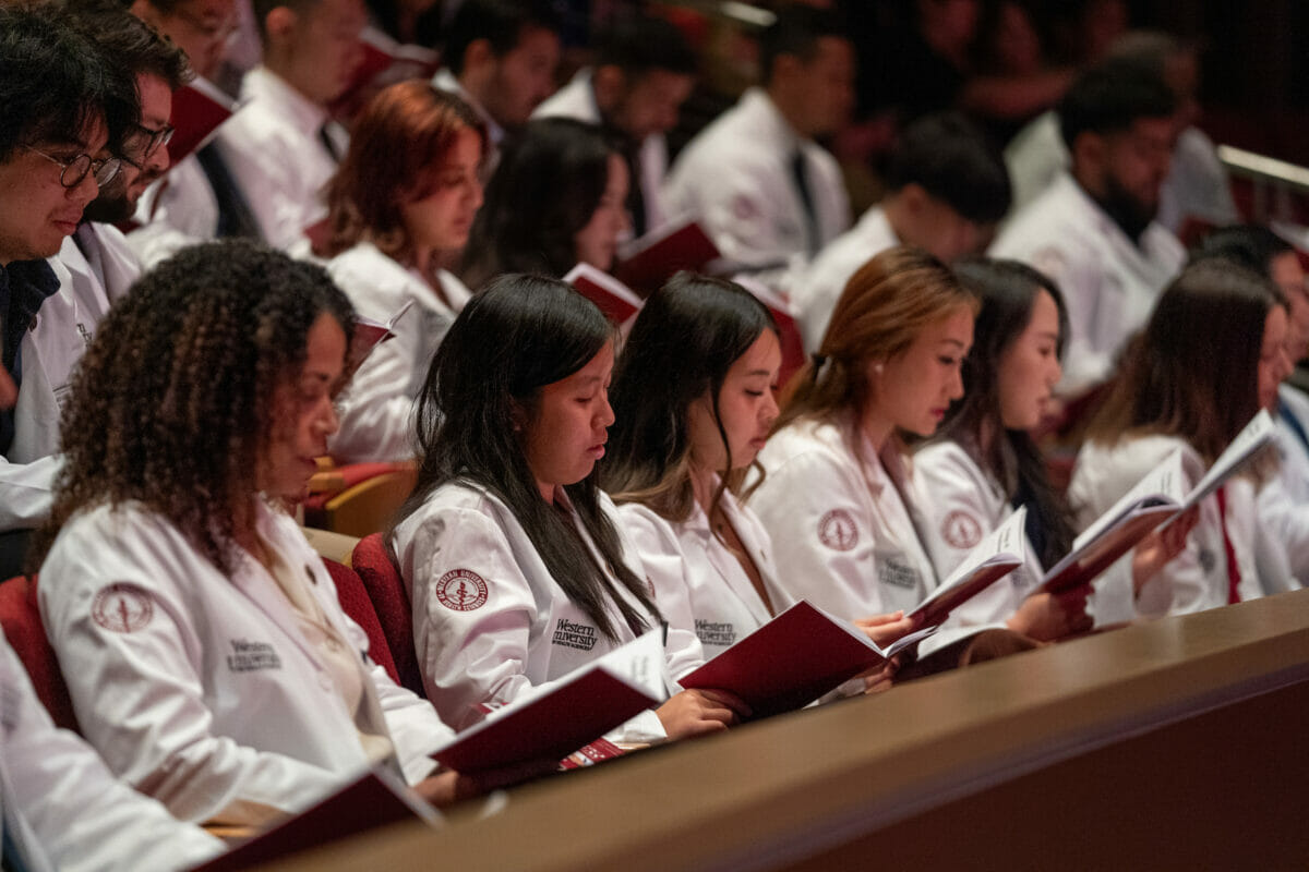 The WesternU College of Health Sciences held its White Coat Ceremony for incoming students for the Doctor of Physical Therapy and Master of Science in Medical Sciences programs