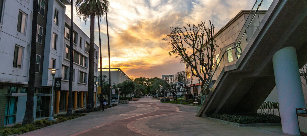 WesternU Pomona campus at sunset