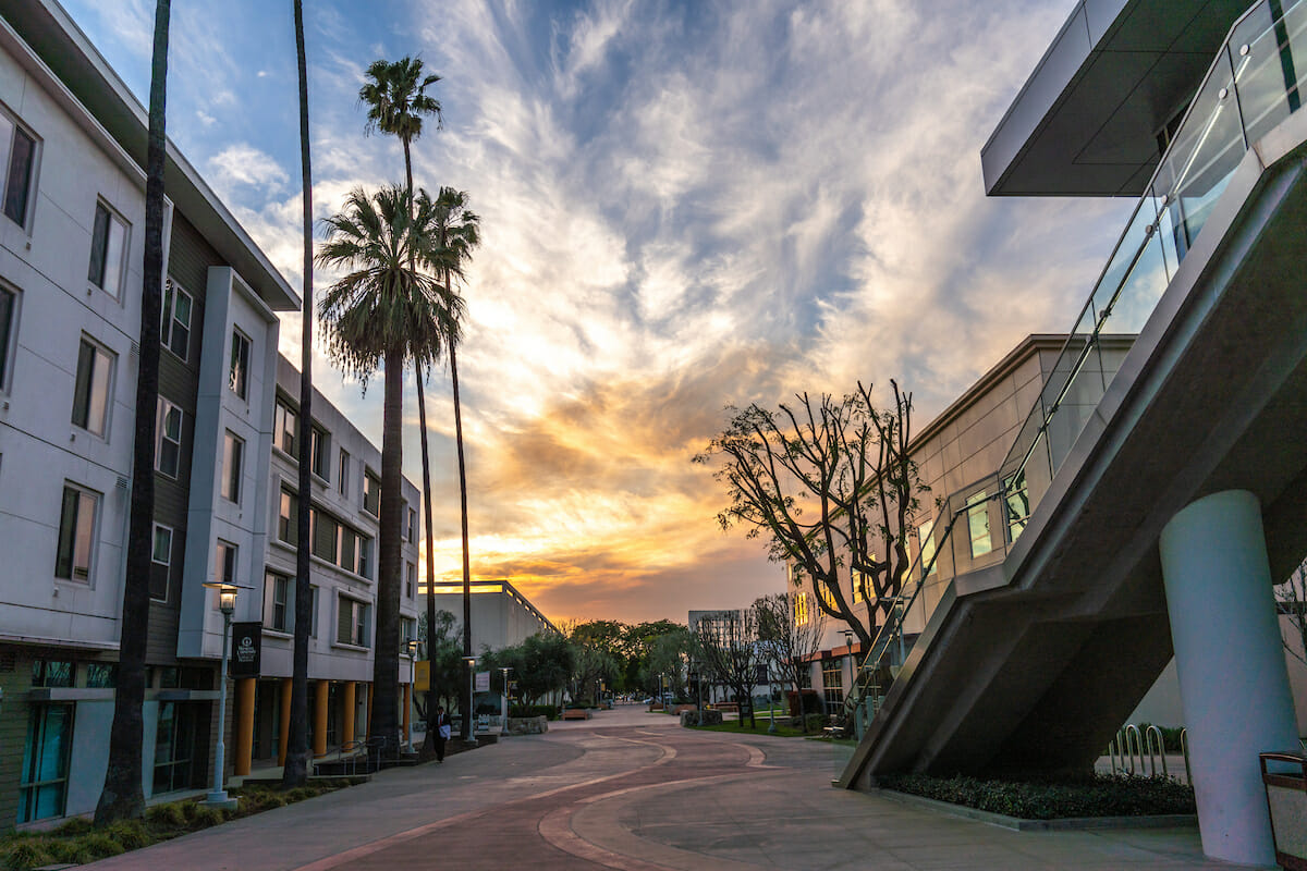 WesternU Pomona campus at sunset