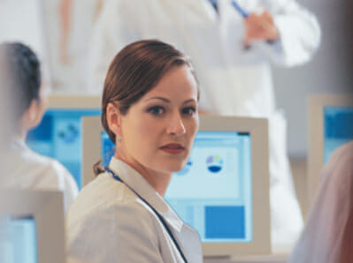Health student in class Medical student in class