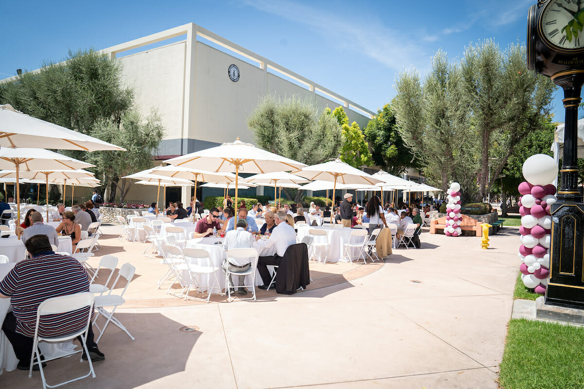 Outdoor event, group of people.