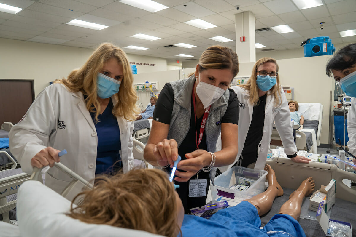 WesternU College of Graduate Nursing Emergency Nurse Practitioner (ENP) proegram students get hands-in training during an ENP procedural skills day