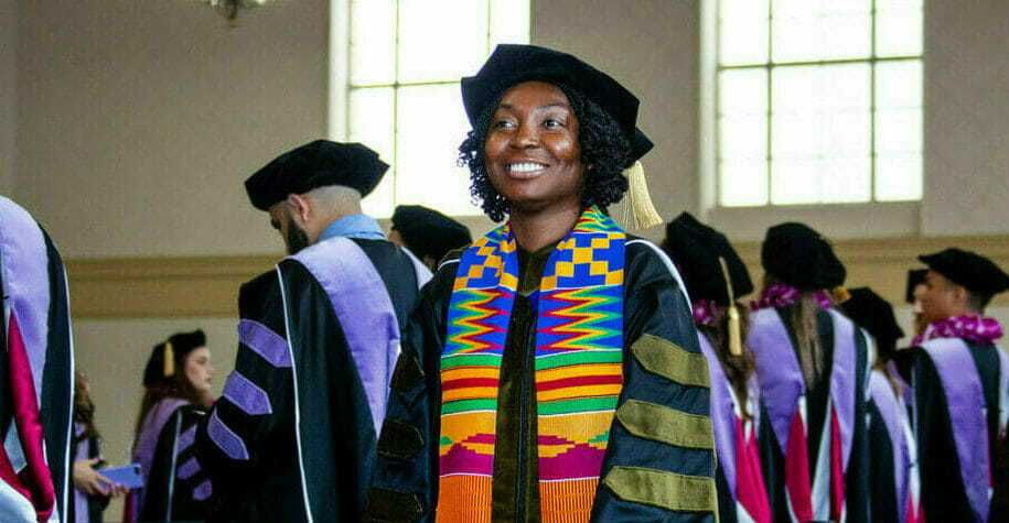 Smiling Female African-American Optometry Graduate