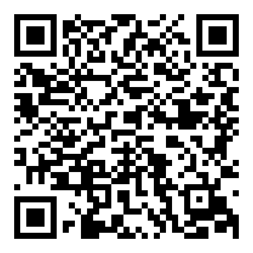 Black and white QR code on a white background. The QR code is centered and contains a unique pattern of squares and rectangles for scanning.