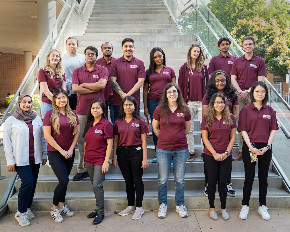 MSPS group photo taken on HEC staircase