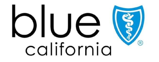 Blue Shield of California logo with the word "blue," "california" below it, and a blue shield containing a white caduceus on the right.