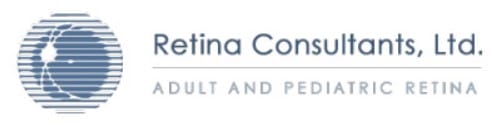 Logo for Retina Consultants, Ltd. featuring a stylized eye illustration and the text "Retina Consultants, Ltd. Adult and Pediatric Retina.