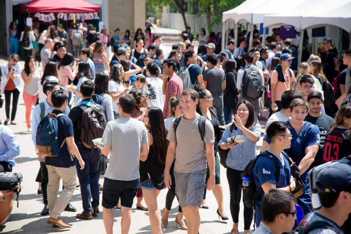 Image of students on campus during Fall Club Day