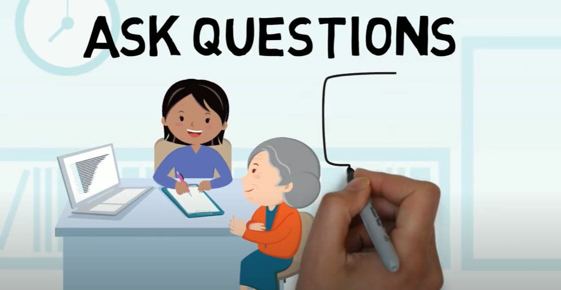 Graphic with animated people and text that reads