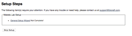 a screen shot of the setup steps page.
