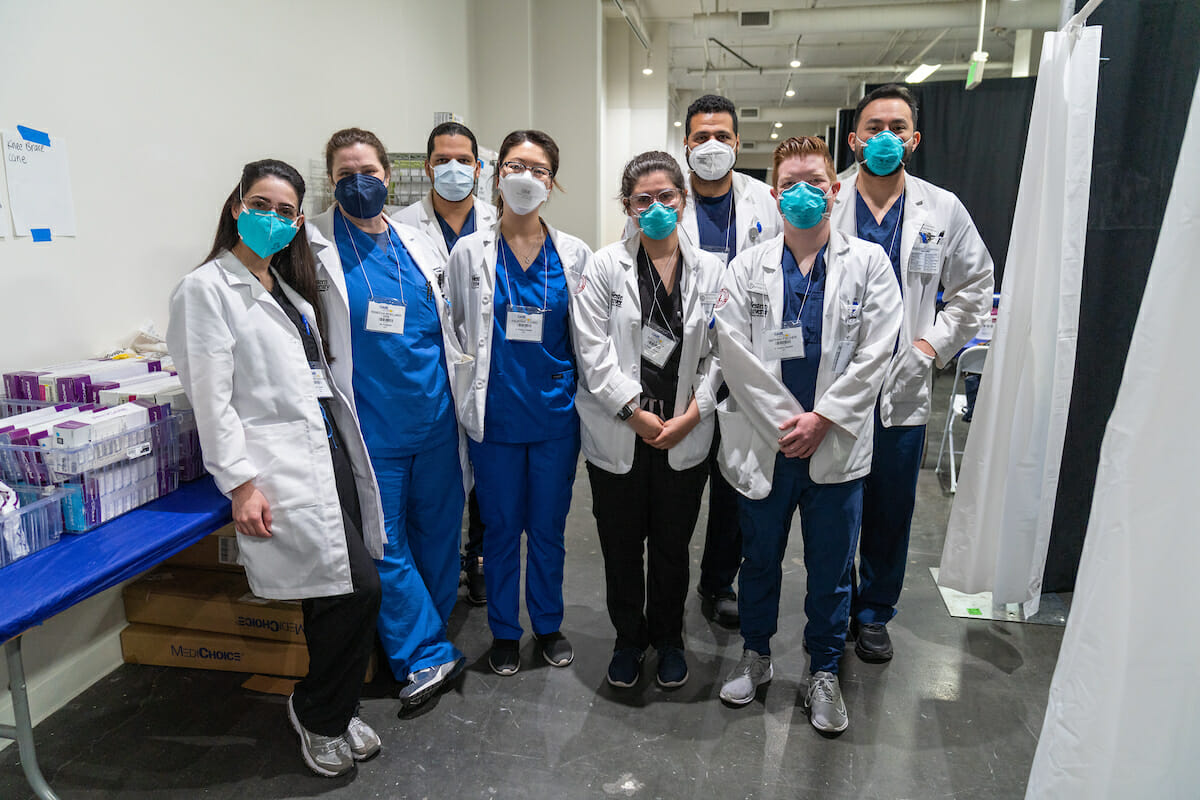 Student leaders at a health screening event.