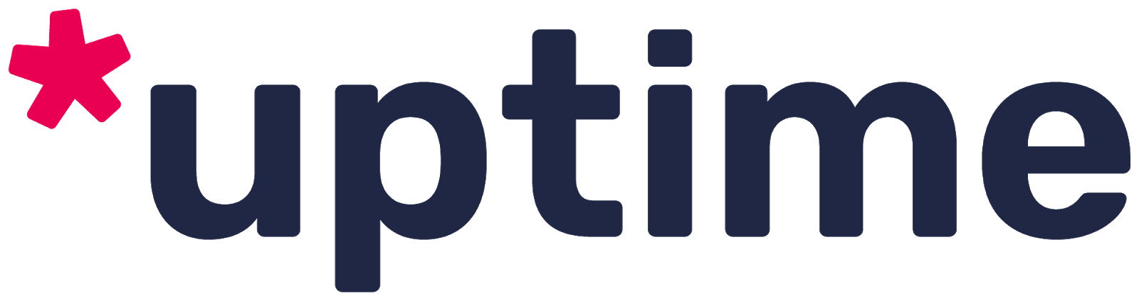 Upptime logo: dark blue wordmark with a pink starburst asterisk on the left.
