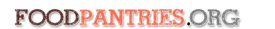 Logo for FoodPantries.org with “FOOD” in brown, “PANTRIES” in orange, and “.ORG” in gray, all in a textured, uppercase serif font on a white background.