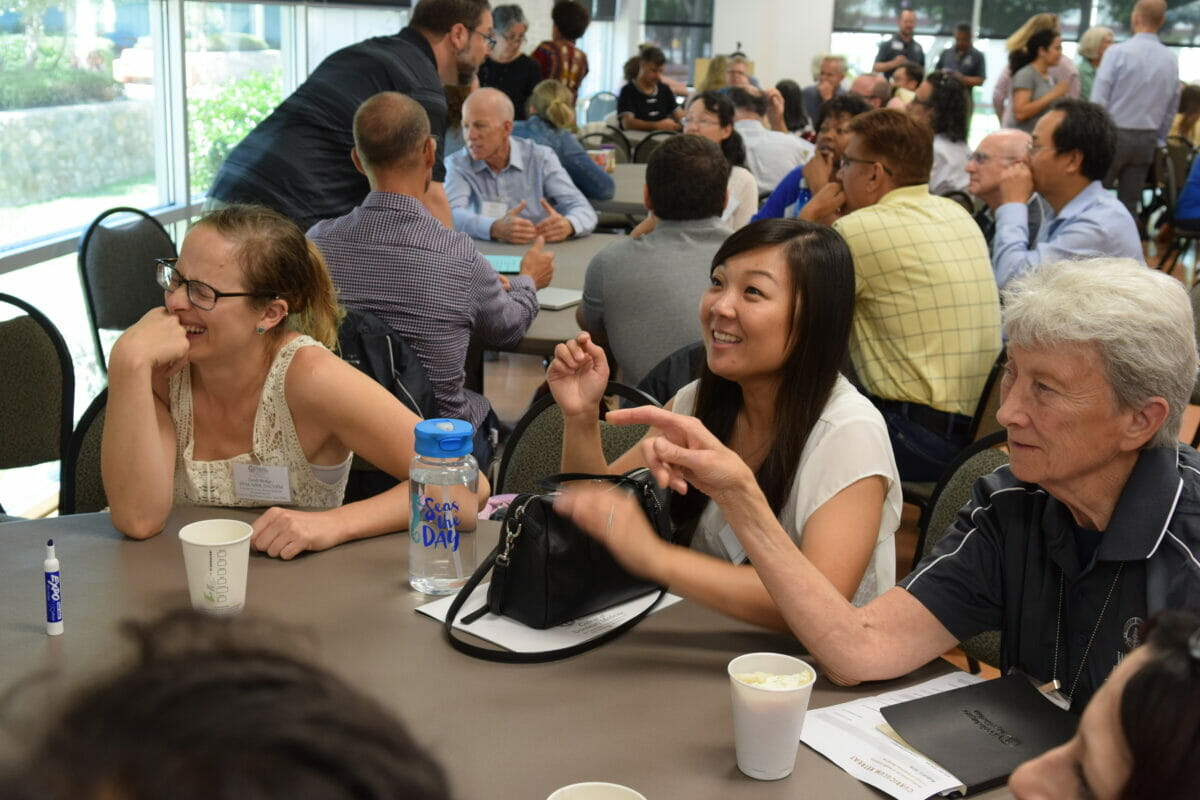 People sitting at tables