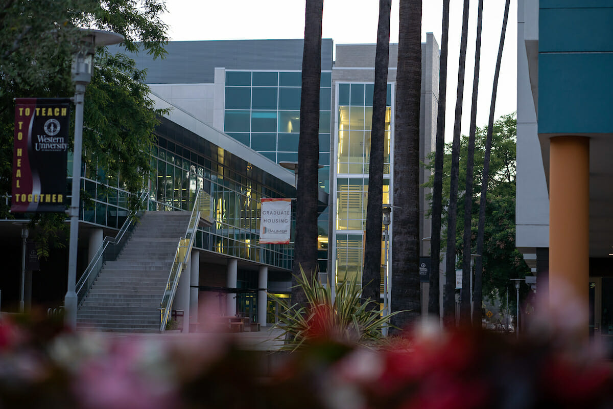 HEC on WesternU Pomona campus from esplanade