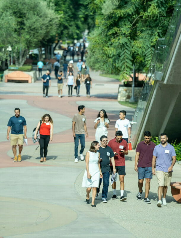 Incoming students from the College of Osteopathic Medicine of the Pacific and the College of Podiatric Medicine collaborated in a Pomona campus scavenger hunt during WesternU Welcome Week Tuesday, August 6, 2019. The scavenger hunt provided a platform for new students to learn the importance of teamwork and to learn more about the University’s resources and departments. The new WesternU Orientation app was used for the first time, helping students navigate the hunt.