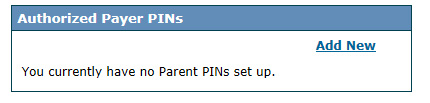 Authorizad Payer PIN's