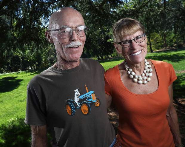 Tom and Pat Bryant Portrait of Tom and Pat Bryant in a green park with grass and trees
