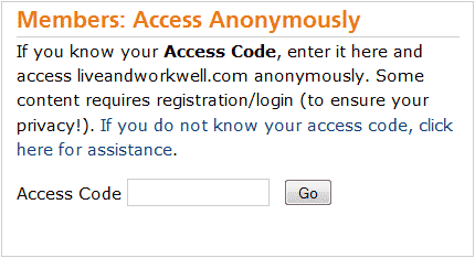 Access Code Screen
