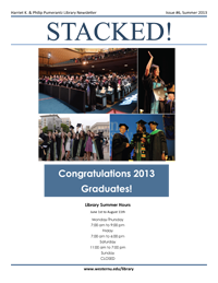 Summer 2013 Library Newsletter