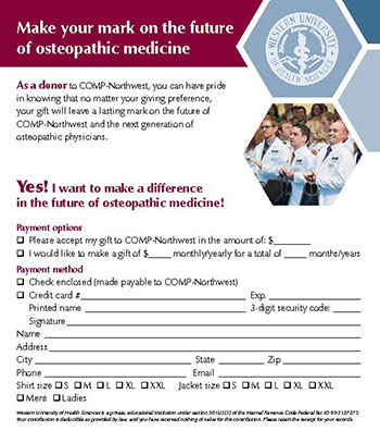 Donor gift form Image of a donor gift form