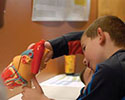 kindergardener Picture of a kindergardener examining heart model