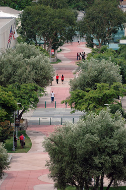 Aerial view of the WesternU Esplanade